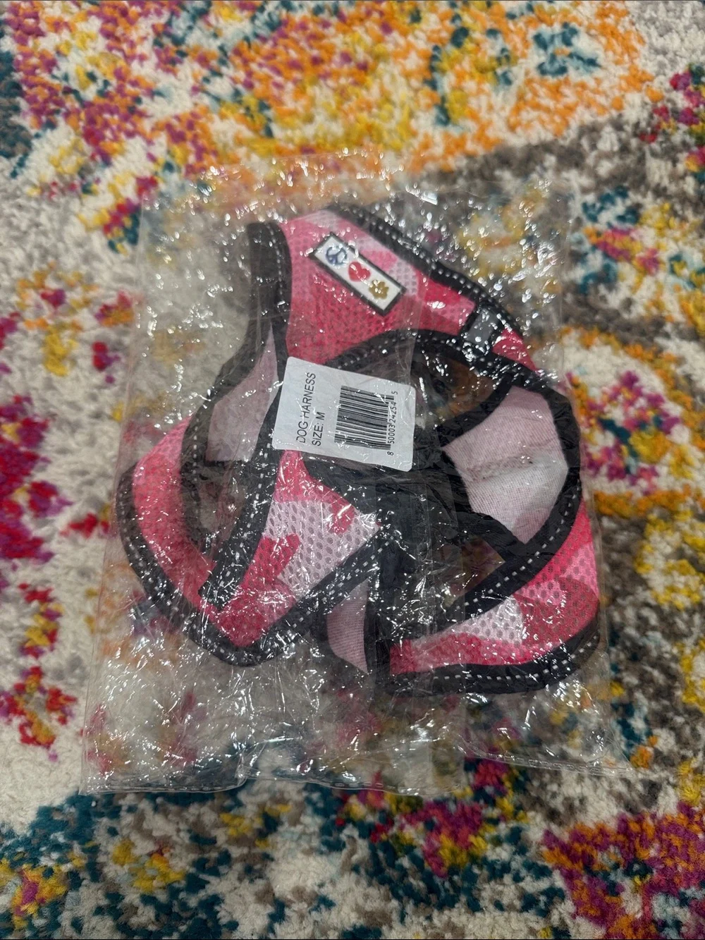 Pawtitas Reflective Mesh Dog Harness, Camouflage Pink, Medium